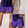 thumbnail image 5 of JoveMarine Women's Two Piece Sport Swimsuit Tankini Set with Swim Shorts Printed Athletic Beach Bathing Suit Bathing Suit For Womens Swimsuits Purple S, 5 of 5