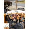 thumbnail image 6 of Square Outdoor Tablecloth with Umbrella Hole Autumn Pumpkin Outside Table Cloth Waterproof Patio Table Cover Vintage Rugby Sunflower Maple Leaf Zipper Tablecloths for Picnic Party Camping 60x60 Inch, 6 of 8