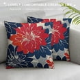 thumbnail image 3 of PHYHOO  Pillow Covers Patriotic Blue Red Floral Outdoor Decorative Throw Pillows Flower Pillowcase Square Linen Cushion Case Decor for Home Sofa Couch Bed White, 3 of 5