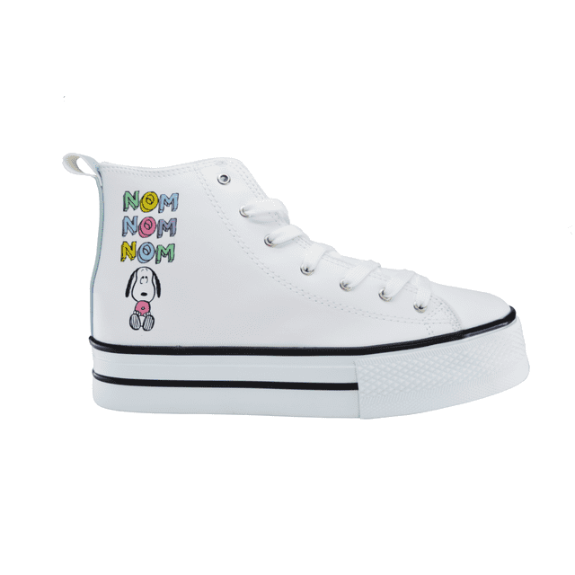 Tenis Sneakers Snoopy Nom Nom para Dama Peanuts Licencia Oficial Peanuts PN-HC-BC-2202