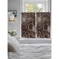 thumbnail image 3 of Brown Flowers Bathroom Window Curtain, Spring Floral Botanical Modern Art Light Filtering Coffee Kitchen Curtains, Bedroom Living Room Curtains 2 Panel 84"x45", 3 of 6