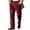 Wine, variant on Men's British Style Velvet Suit Pants, Straight Leg Retro Dress Trousers with Expandable Elastic Waist and Pockets, Business Casual Office Pants for Daily Wear Blackish Green L