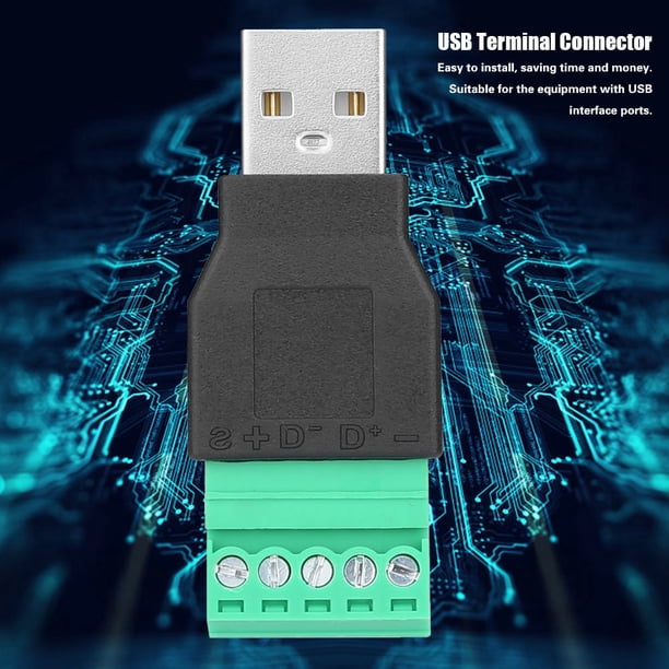 Kit Surtido de Conectores Eléctricos ANGGREK Conector de Terminal USB 2 Piezas