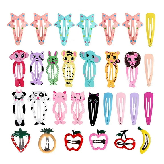 CCOCC 30 Pcs Hair Bows,Animal Pattern Hair Accessories for Girls,Comfortable Fit Everyday Use Hair Pins,Style1