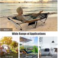 thumbnail image 4 of LINJH Portable Folding Hammock, Lounge Camping Bed with Hammock Stand, Indoor & Outdoor Hammocks w/Side Pocket, Anti-tip Buckles & Iron Stand for Camping Outdoor Patio Yard Beach (Black), 4 of 8