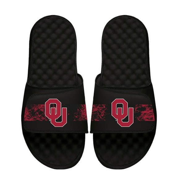 Men's ISlide Black Oklahoma Sooners Distressed Slide Sandals