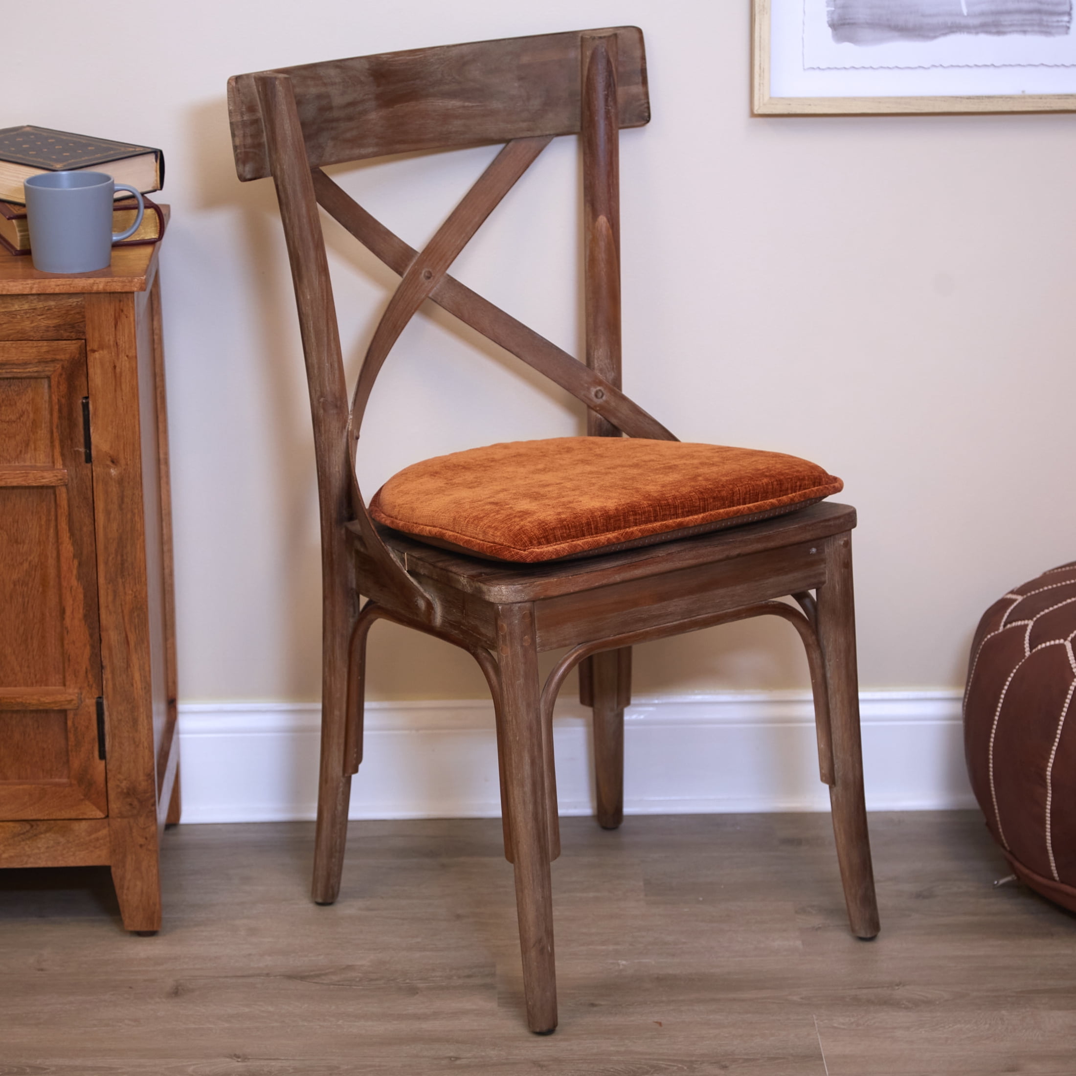 (2 pack) Gripper Non Slip 15" x 16" Bowler Rust Chair Cushion