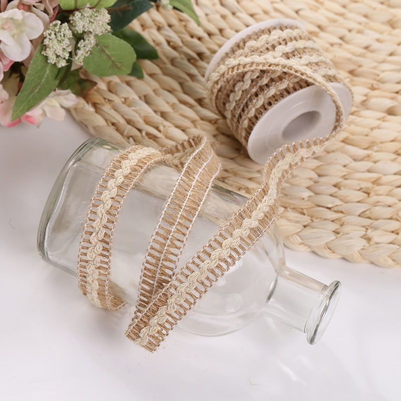 Jute Twine Rope Burlap Ribbon Lace Embroidered DIY Craft Vintage Wedding Party Decor;Jute Twine