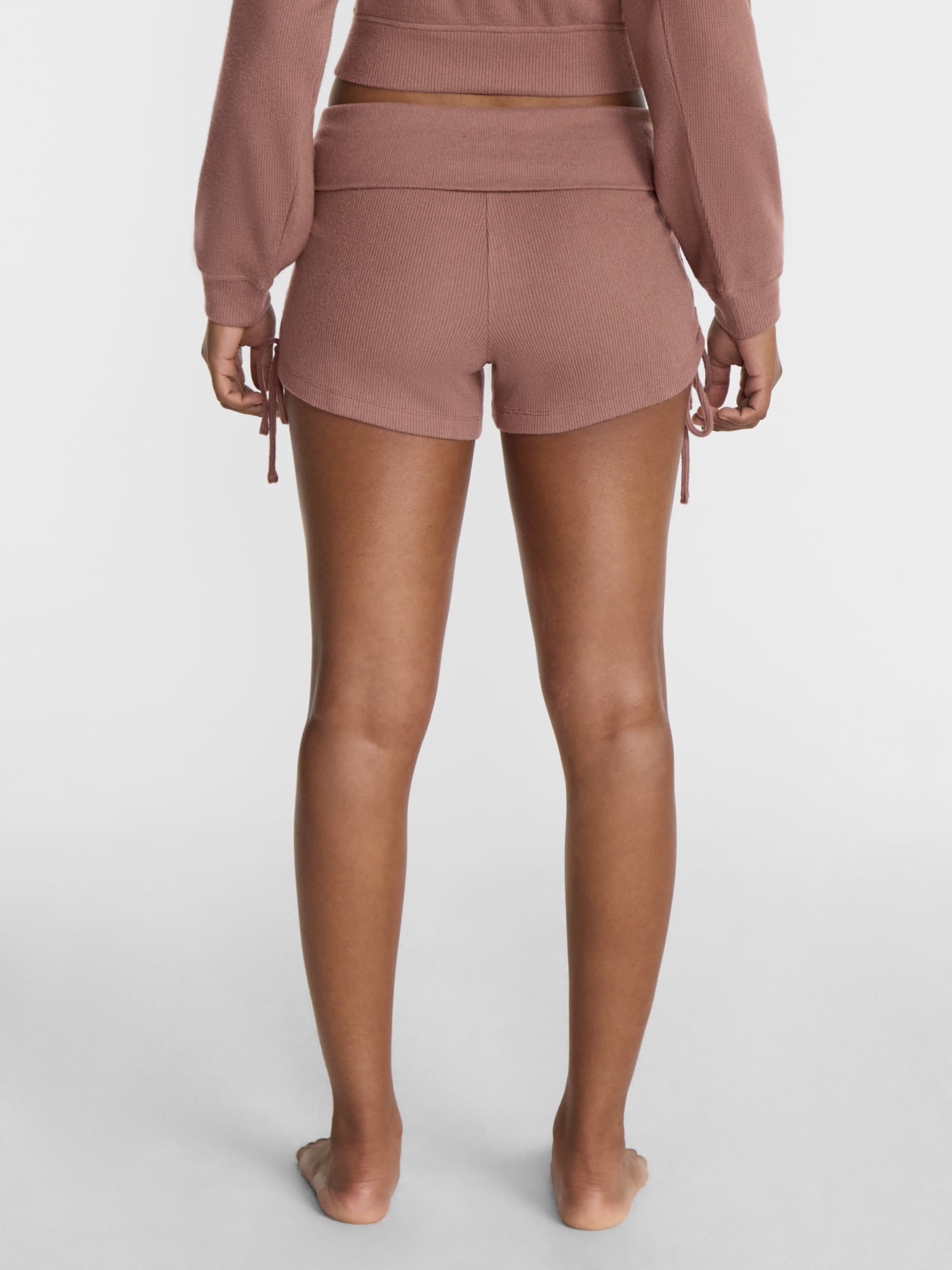 No Boundaries Waffle Knit Sleep Shorts, 2.5'' Inseam, Women’s and Women's Plus XS-2X