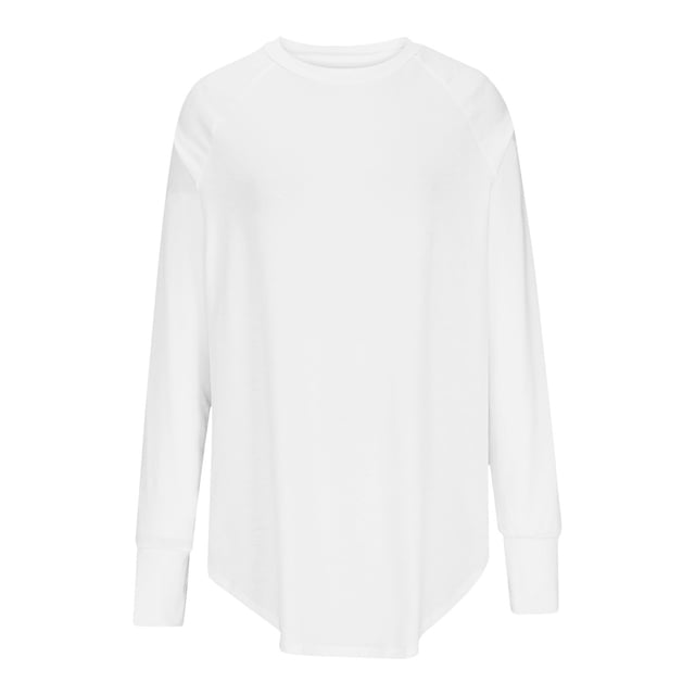 Top holgado de manga larga y cuello redondo informal para mujer - Poliéster y spandex - Tallas S/M/L/XL/XXL
