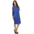 thumbnail image 3 of Women's Casual Solid Loose Fit Long Sleeve Dolman Style Midi Dress, 3 of 4
