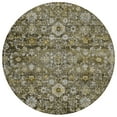 thumbnail image 2 of 8' Brown And Beige Round Oriental Washable Indoor Outdoor Area Rug, 2 of 5