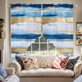 thumbnail image 2 of Blue Gold Graffiti Swag Curtain Valance for Windows, Abstract Street Art Window Treatments Short Swag Topper for Kitchen Windows Bathroom Bedroom, 36"x45", 2 of 8