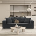 thumbnail image 6 of Aukfa 89" Corduroy Sleeper Sofa Couch, 3 Seater Living Room Sofa, 5 Pillows, Assemble-Free, Black, 6 of 9