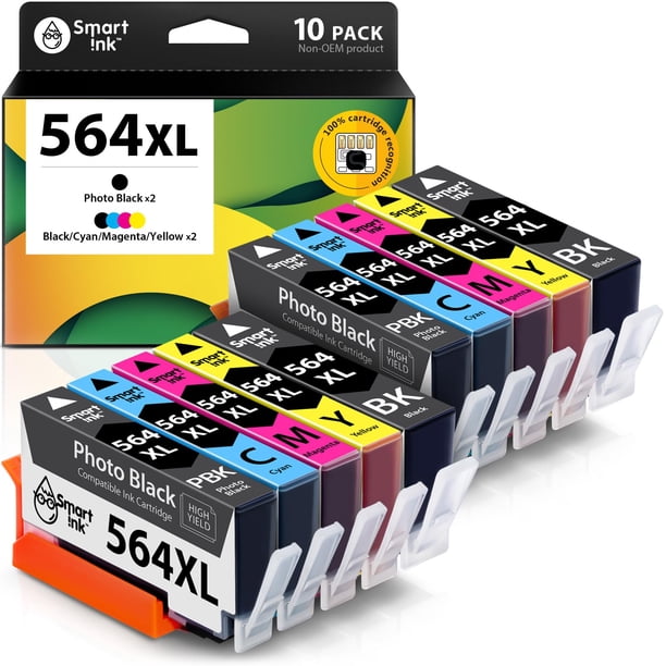 Cartucho de tinta Smart Ink compatible con HP 564 XL 564XL, paquete de 10