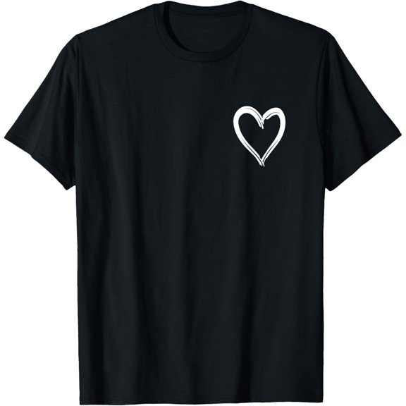 White Heart Cool Love Heart Graphic Valentines Day Men Women T-Shirt