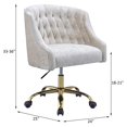 thumbnail image 5 of Bowery Hill Tufted Velvet Upholstered Office Chair in Vintage Cream and Gold, 5 of 7