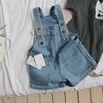 thumbnail image 2 of 1-7T Little&Big Kids Girls Jumpsuit&Rompers Bib Overalls Blue Shortalls Suspender Shorts Jeans Pants, 2 of 6
