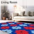 thumbnail image 2 of ODIKA 5'x7' Machine Washable Non-Slip Area Rug, Festive Fox and Motif Winter Celebration Kit High Traffic Rug, Blue, 633229, 2 of 5