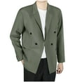thumbnail image 3 of BiZtdJrK Dressy Casual Sport Jackets for Men Double Breasted Notched Lapel Long Sleeve Suit Jacket Big And Tall Wedding Guest Blazers Army Green XXXL, 3 of 5