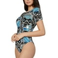 thumbnail image 2 of Naloa Blue Excavator Women's Short-Sleeved Onesie, One-Piece Swimsuit for Parties, dates, clubs - XX-Large, 2 of 9