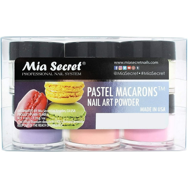 Mia Secret Acrylic Kit Colored Pastel Macarons Nail Art Powder 6 pc Set Walmart