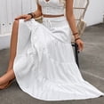 thumbnail image 4 of Ytndtr Women's Long Maxi Skirts Tiered Elastic High Waist Boho Layered A-Line Casual Midi Dress, 4 of 9
