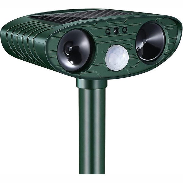 Repelente de animales Solar ultrasónico Led intermitente para uso en exteriores para zorro, rata, pájaro, ardilla, susto para jardín, patio, granja de campo