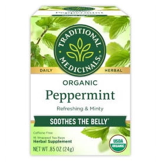 (4 pack) Traditional Medicinals Organic Peppermint Herbal Tea Bags, 16 Count