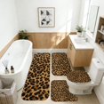 thumbnail image 2 of Black and Brown Leopard Print Bathroom Rug Set 4 Piece,Includes Contour,Lid Cover,Bath Mat,Non-Slip Extra Soft Absorbent Washable, 2 of 2