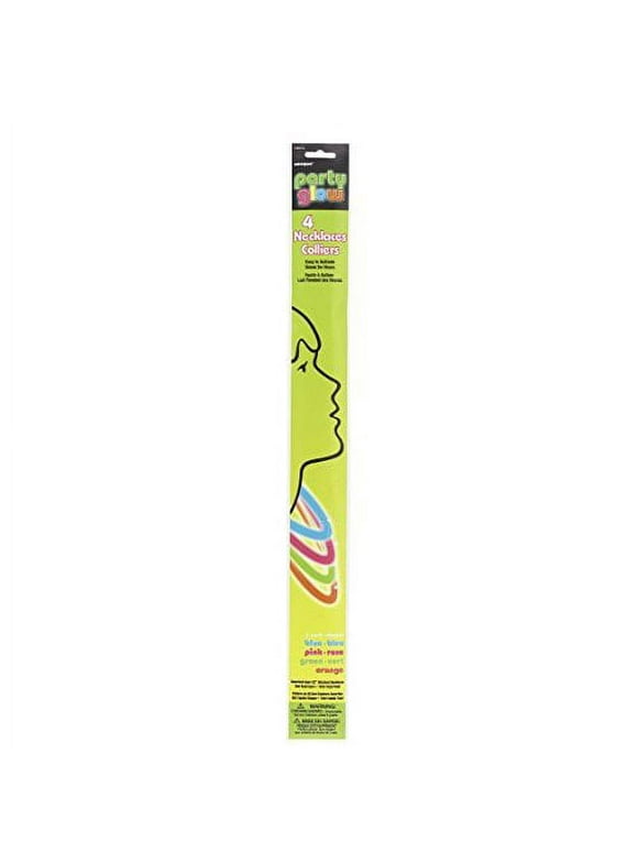 Glow Necklaces, 24 in, Assorted, 4ct