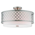 thumbnail image 1 of Livex Lighting 41109-91 Arabesque Plafonnier Encastré de 18 Pouces, Nickel 3x60 W, 1 of 1