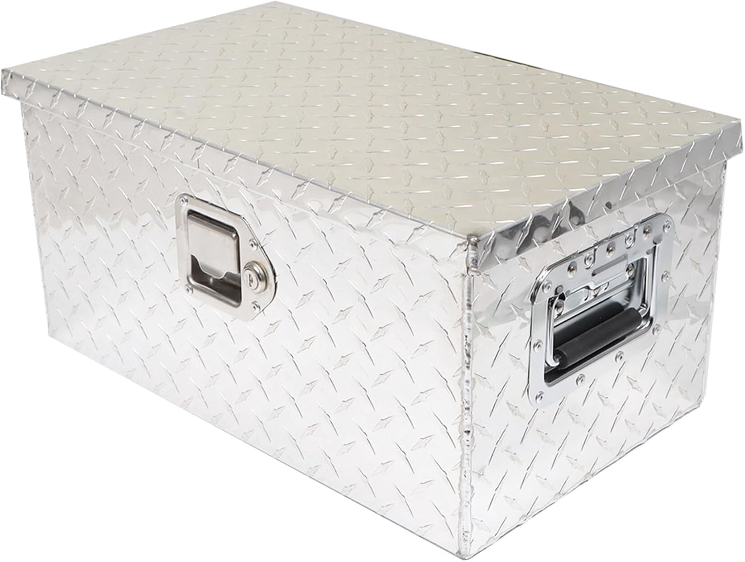 munirater 20 Inch Aluminum Tool Box Storage Truck Underbody Flatbox Replacement for Pick Up Truck Bed ATV RV Trailer W/Lock and 2 Keys Sliver