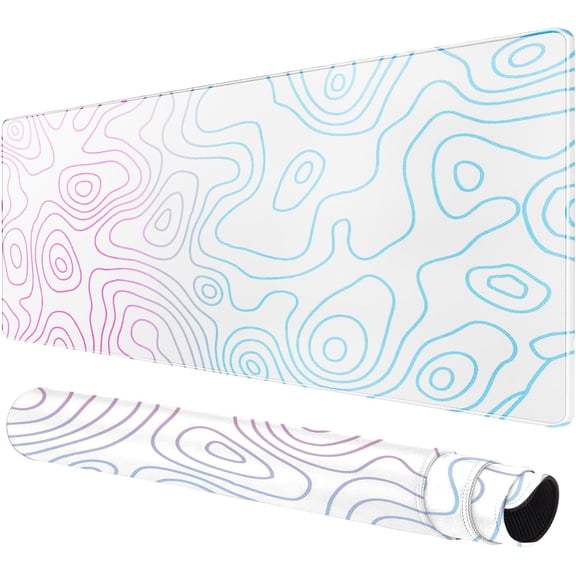 Large Mouse Pad for Desk - Gaming Mouse Pad with Stitched Edges, Anti-Slip Base for Keyboard and Mouse(Dazzle White,23.6x11.8 inch)