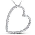 thumbnail image 2 of 2ct Heart Shaped HUGE Diamond Pendant Necklace 10k White Gold, 2 of 2