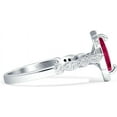 thumbnail image 5 of Art Deco Engagement Ring Ruby Cubic Zirconia White Tone 925 Sterling Silver, Size 9, 5 of 7