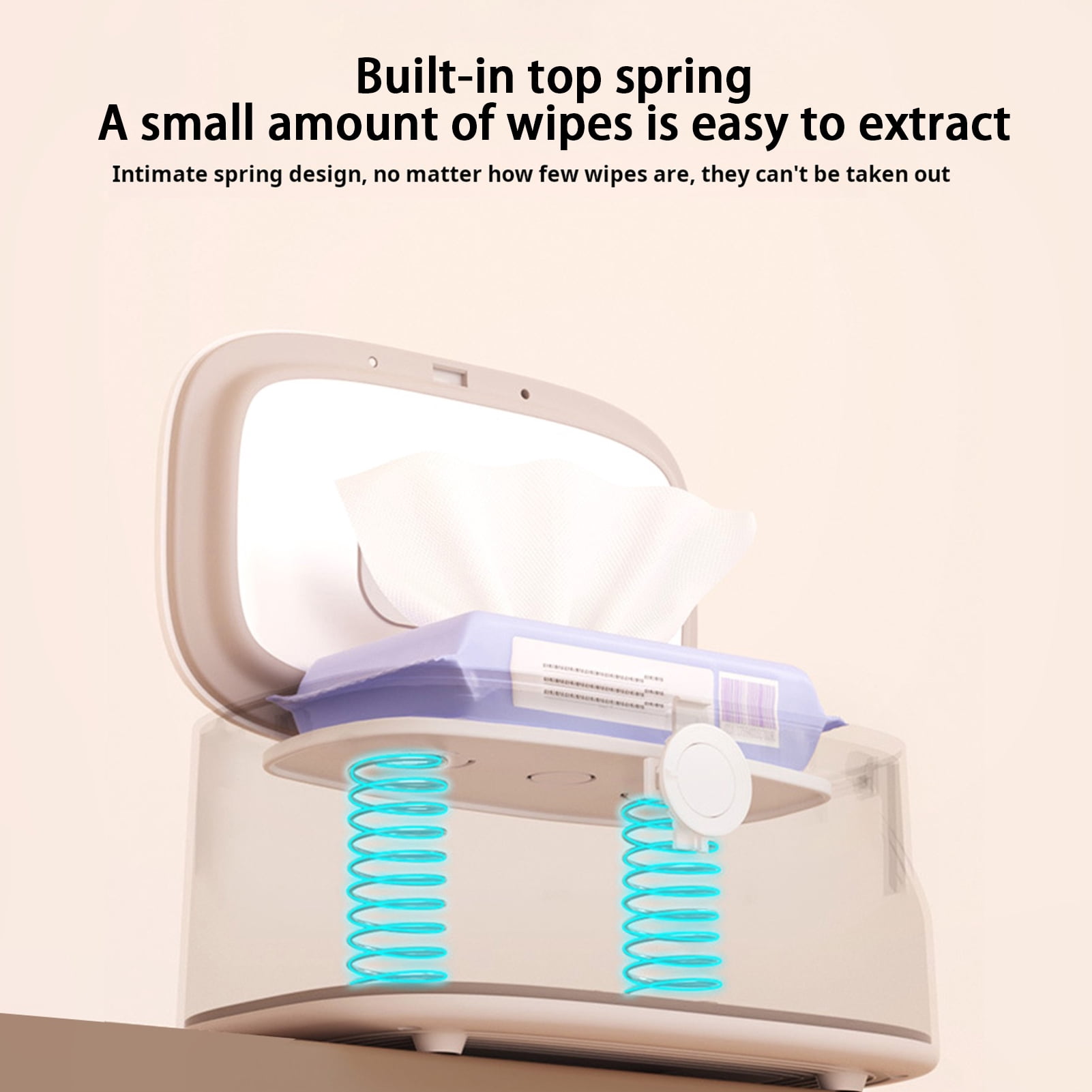 Homelife Wipes Warmer with Stainless Steel Top Heating 3 Adjustable Levels Indicator Light Constant Temperature Baby Wet Wipes Dispenser for Large Wipes Holds 80 Wipes Baby Care Essential