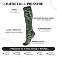 thumbnail image 3 of Lsque Green Snakeskin Pattern Sport Compression Socks for Men & Women 15-20 mmHg Knee High Nurse Pregnant Running Medical and Travel Athletic, 3 of 6