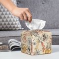 thumbnail image 6 of Yiaed Vintage Nautical Print Tissue Box Cover, PU Leather Decorative Organizer for Tabletop, Bathroom, Car, Office Creative Decorative, 6 of 7