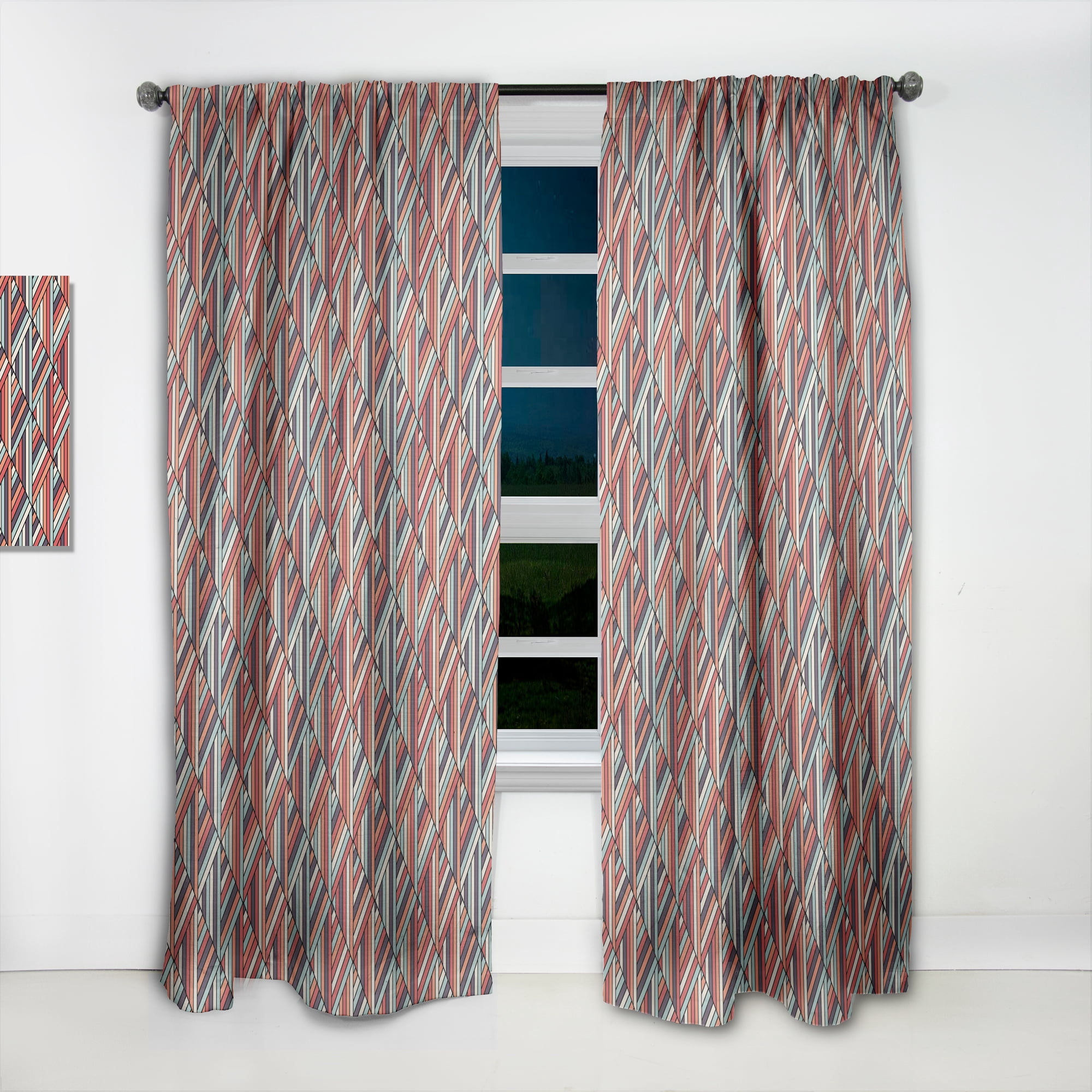 Designart 'Geometric In Op Art Design Pattern' Modern Curtain Panel