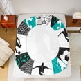 thumbnail image 5 of jejeloiu Football Gamer Twin Sheet Sets,Soccer Sport Game Bedding For Ball Lovers 3pcs, 5 of 7