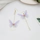 thumbnail image 2 of 3 pares de pendientes asimétricos de circonitas con perlas y borlas de mariposa, 2 of 5