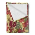 thumbnail image 2 of Vintage Soft Flannel Fleece Blanket, Natural Tropical and Exotic Birds Butterflies Flowers and Pomegranate Illustration, Cozy Plush for Indoor and Outdoor Use, 70" x 90", Beige Red, by Ambesonne, 2 of 5