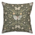 thumbnail image 2 of Creative Products Forest Green Butterfly Pattern 18 x 18 Spun Poly Pillow, 2 of 3