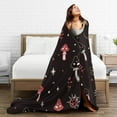 thumbnail image 5 of DouZhe Ultra-Soft Micro Fleece Lightweight Flannel Bed Blanket, Magical Mushrooms Ladybugs Print Cozy Warm Throw Blankets, 50"x40", 5 of 7