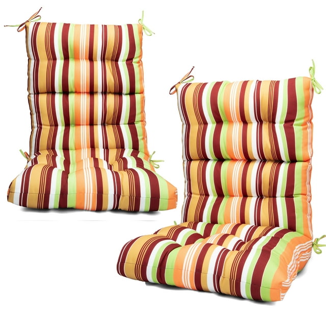 44x21 inch Outdoor Chair Cushion, 2/4pcs High Back Chair Cushions Patio Garden High Rebound Foam Chair Cushion  Waterproof Polyester Seat Cushions or Home Patio Garden Decor
