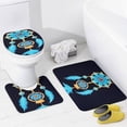 thumbnail image 4 of Blue Feather Dreamcatcher Ornament Shower Curtain Sets Non-Slip Rugs Bath Mat Toilet Cover U Shaped Mat 4 Pcs, 4 of 6