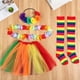 thumbnail image 3 of KAKOWELY 1 juego de accesorios para disfraz de Orgullo, falda tutú de tul, diadema de flores, calcetines por encima de la rodilla, accesorios para disfraz de Orgullo para niñas, 3 of 4