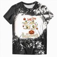 thumbnail image 5 of TOWED22 Womens Pumpkin Spooky Halloween Shirts Tie Dye Cute Short Sleeve Ghost Grapghic Tee Ghost Tops Costumes Fall(Black,L), 5 of 5