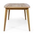 thumbnail image 6 of GDF Studio Alhaven Outdoor Acacia Wood and Wicker 7 Piece Dining Set, Teak and Mixed Mocha, 6 of 15